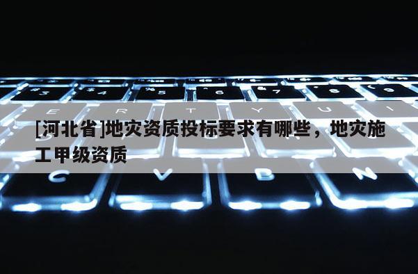 [河北省]地災資質投標要求有哪些，地災施工甲級資質