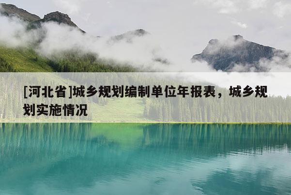 [河北省]城鄉(xiāng)規(guī)劃編制單位年報表，城鄉(xiāng)規(guī)劃實施情況