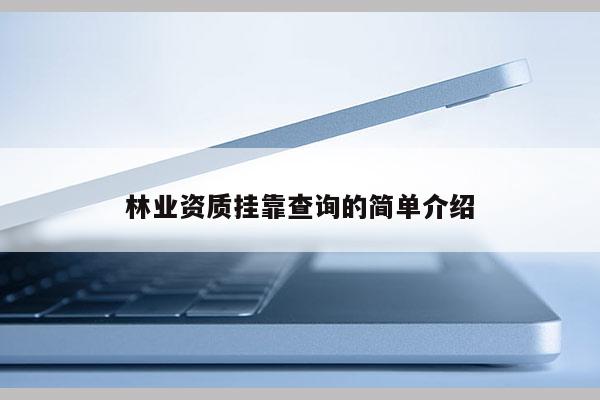 林業資質掛靠查詢的簡單介紹