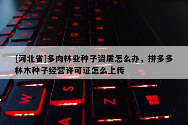 [河北省]多肉林業(yè)種子資質怎么辦，拼多多林木種子經(jīng)營許可證怎么上傳