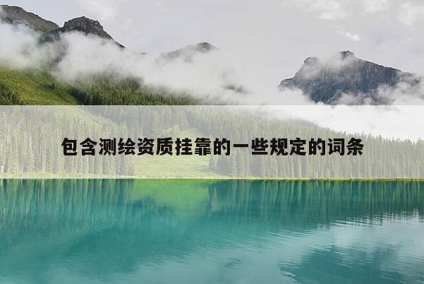 包含測繪資質掛靠的一些規定的詞條