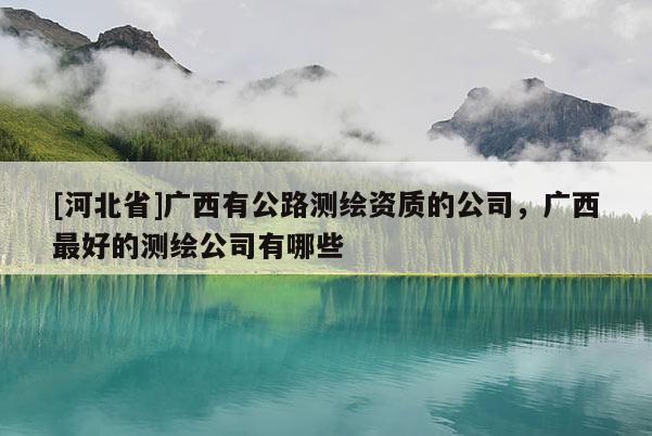[河北省]廣西有公路測繪資質(zhì)的公司，廣西最好的測繪公司有哪些
